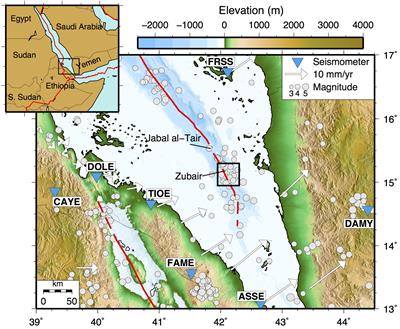 Seismicity Associated With the Formation of a New Island in the Southern Red Sea